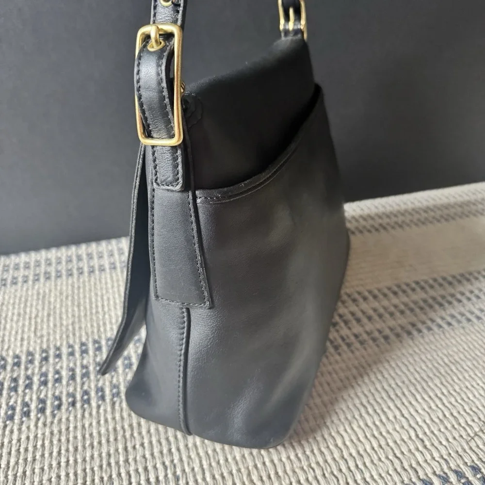 Vintage Coach Legacy 1991 Costa Rica Black Leather Flap Shoulder Bag 9828